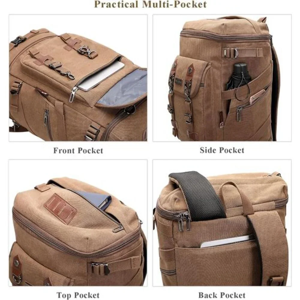 Travel Backpack for Men Women Canvas Backpack Carry on Luggage Rucksack